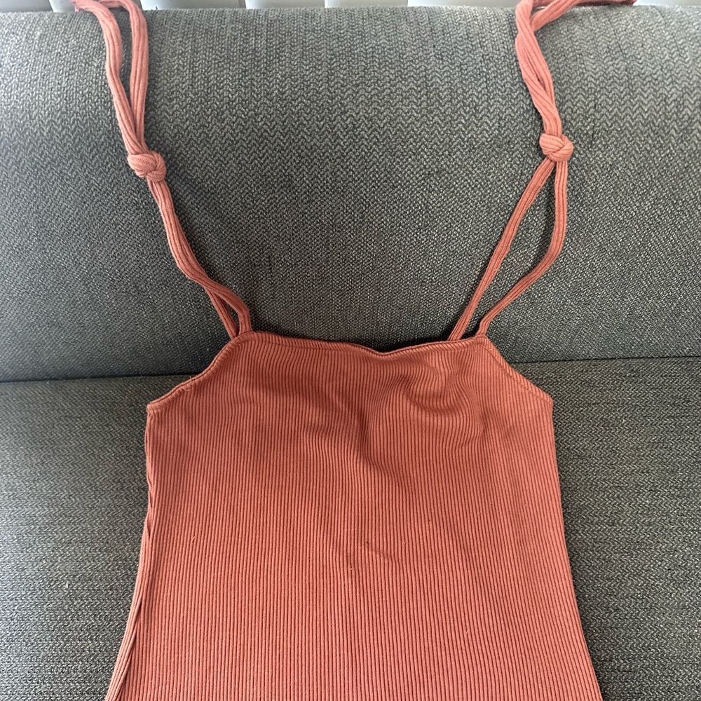 Wild Fable Ribbed Rust Slip Dress - Picture 2 of 3